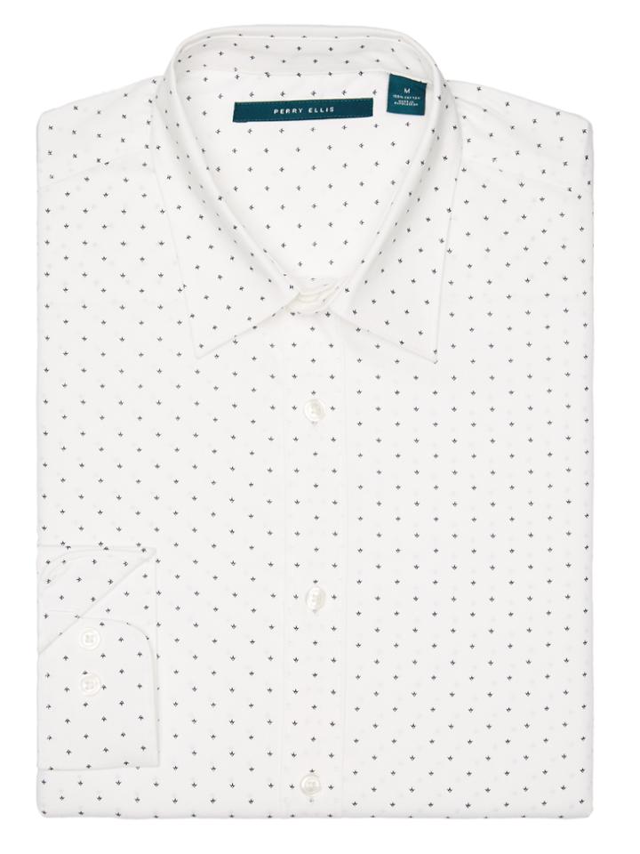 Perry Ellis Printed Micro Motif Dot Shirt