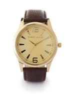 Perry Ellis Perry Ellis Portfolio Round Case Leather Watch