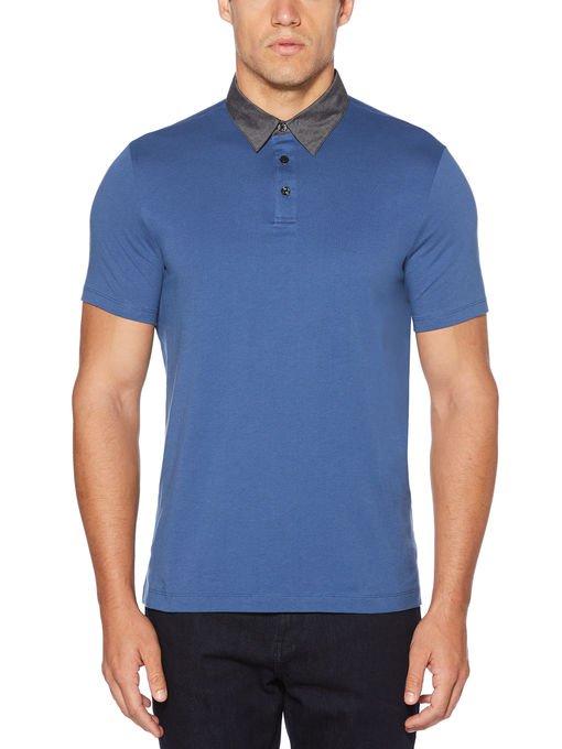 Perry Ellis Pima Cotton Chambray Polo