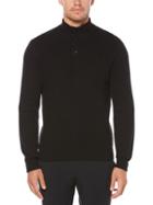 Perry Ellis Textured Quarter-button Sweater