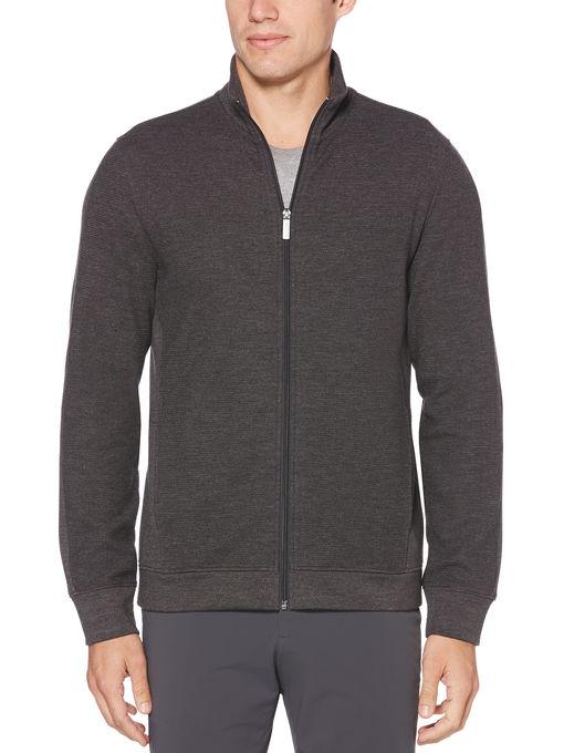Perry Ellis Full Zip Jacquard Sweater