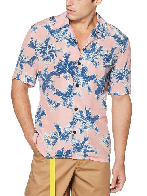 Perry Ellis Short Sleeve Palm Print Shirt