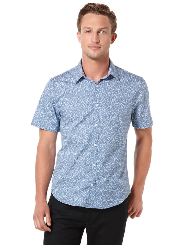 Perry Ellis Short Sleeve Mini Floral Print Shirt
