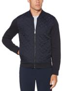 Perry Ellis Quilted Front Full Zip Sweater