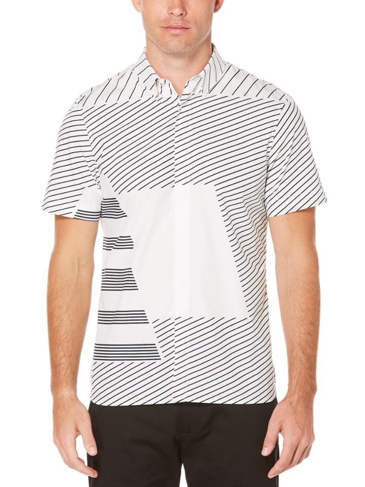 Perry Ellis Slim Fit Hidden Button Down Collar Shirt