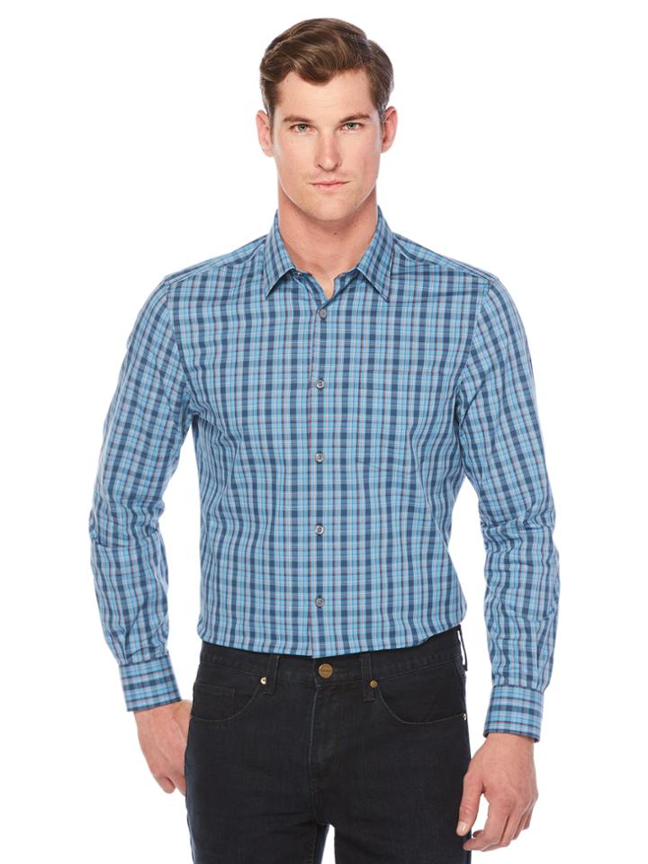 Perry Ellis Multi-color Plaid Pattern Shirt