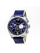 Perry Ellis Gt Chrono Navy Leather Watch