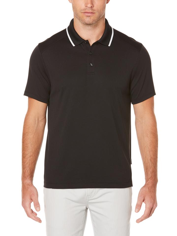 Perry Ellis Short Sleeve Stripe Collar Polo