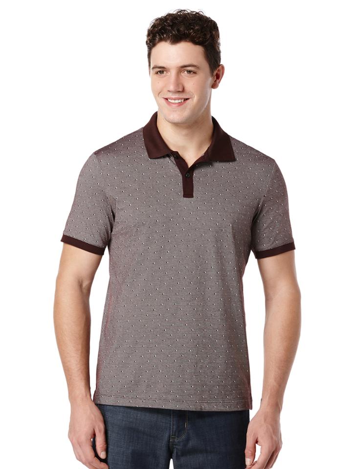 Perry Ellis Short Sleeve Jacquard Polo