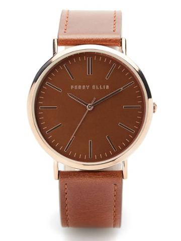 Perry Ellis Perry Ellis Portfolio Brown Leather Band Watch