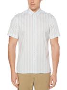 Perry Ellis Short Sleeve Geo Print Striped Shirt