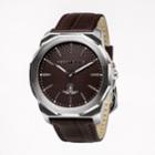 Perry Ellis Decagon Brown Leather Watch