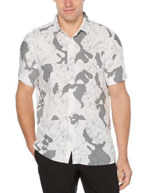 Perry Ellis Abstract Face Print Shirt