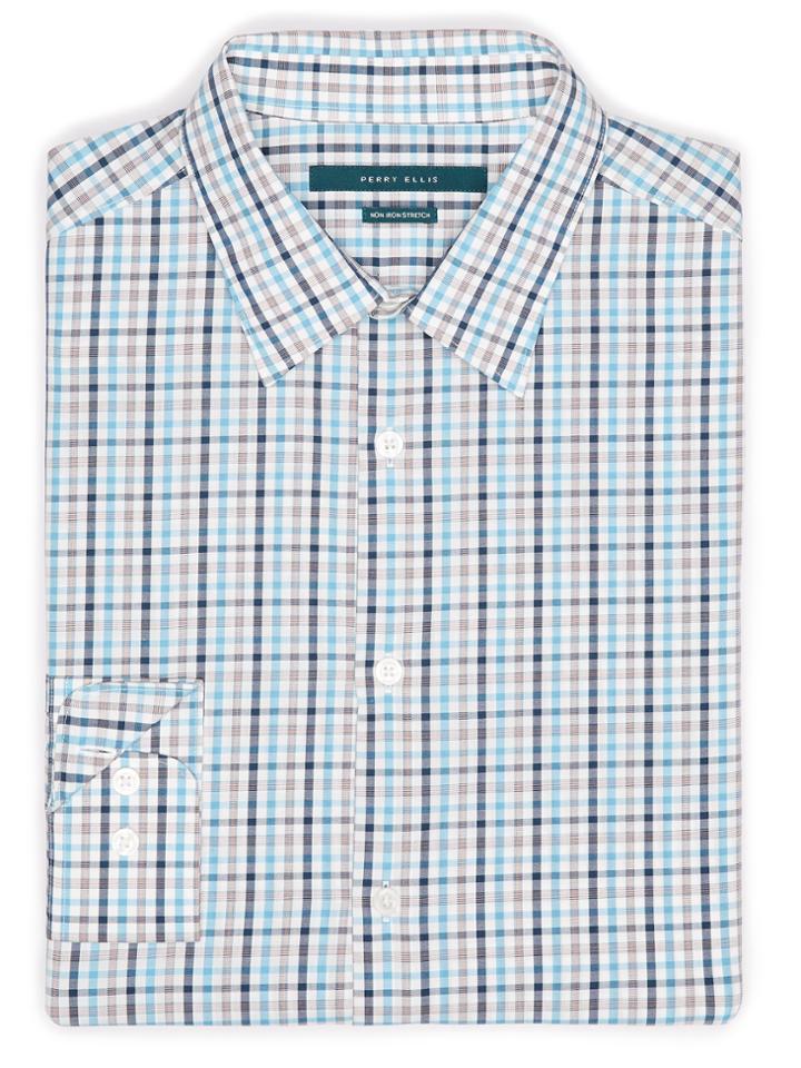 Perry Ellis Multi-color Check Pattern Shirt