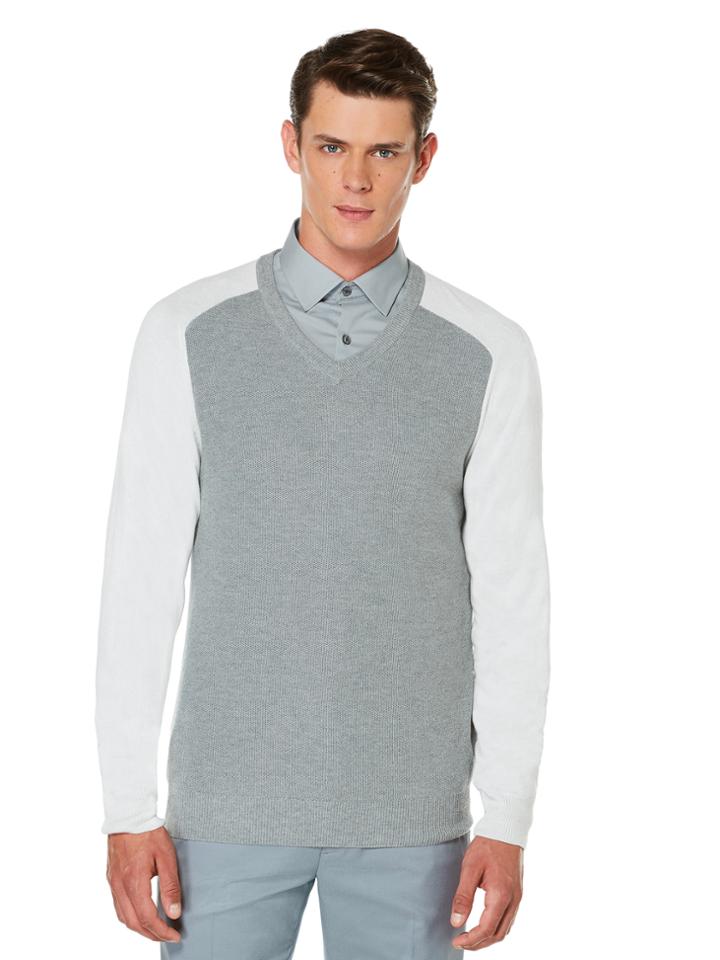 Perry Ellis Colorblock V-neck Sweater