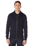 Perry Ellis Full Zip Rib Knit Sweater