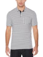 Perry Ellis Short Sleeve Cross Stripe Piecing Polo