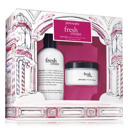 Philosophy Fresh Cream Shampoo, Shower Gel And Bubble Bath 8 Oz. And Fresh Cream Whipped Body Souffl 4 Oz.,fresh Cream Shower Duo