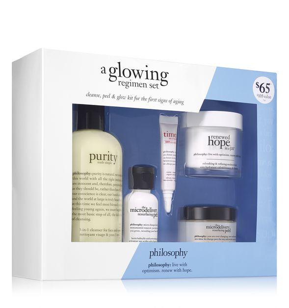 Philosophy Cleanse, Peel & Glow Kit For The First Signs Of Aging,a Glowing Regime
