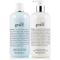 Philosophy Shampoo, Bubble Bath & Shower Gel And Firming Body Emulsion,living Grace Bath Duo