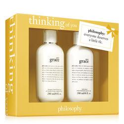 Philosophy Pure Grace Shampoo, Bath & Shower Gel 8 Oz. And Pure Grace Body Lotion 8 Oz.,thinking Of You