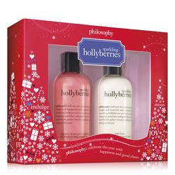 Philosophy 8 Oz. Shampoo, Shower Gel & Bubble Bath & 8 Oz. Body Lotion,sparkling Hollyberries Duo