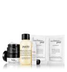 Philosophy Cleanse, Glow & Go Set,purity Made Simple One-step Facial Cleanser, Ho