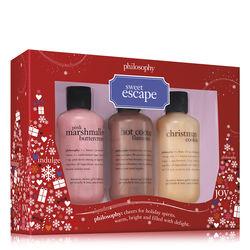 Philosophy 6 Oz Pink Marshmallow Buttercream, Hot Cocoa, And Christmas Cookie Shampoo, Shower Gel & Bubble Bath,sweet Escape Trio
