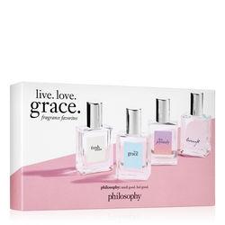 Philosophy Fragrance Favorites,live. Love. Grace.