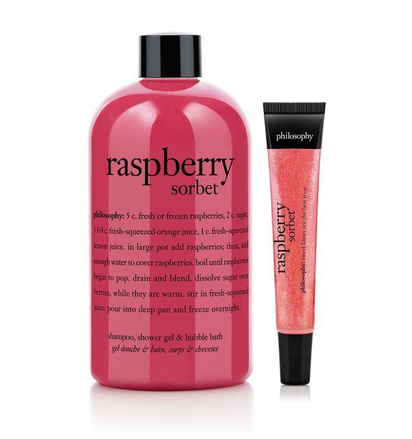 Philosophy Shampoo, Shower Gel & Bubble Bath, Flavored Lip Shine,raspberry Sorbet