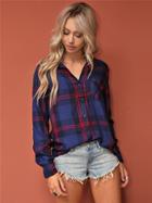 West Coast Wardrobe Carter Button Up Shirt In Navy Plaid