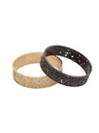 House Of Harlow 1960 Jewelry Engraved And Punched Out Bangle Set