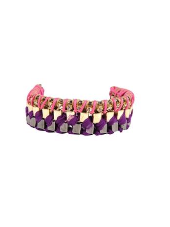 Adia Kibur Chiffon And Crystal Box Chain Bracelet