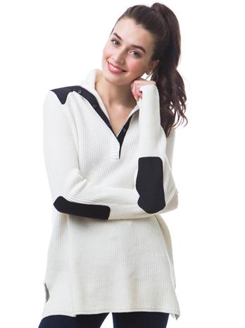 525 America Zip Mock Tunic W/neoprene Patches