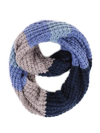 Paula Bianco Chunky Infinity Scarf In Navy Multi