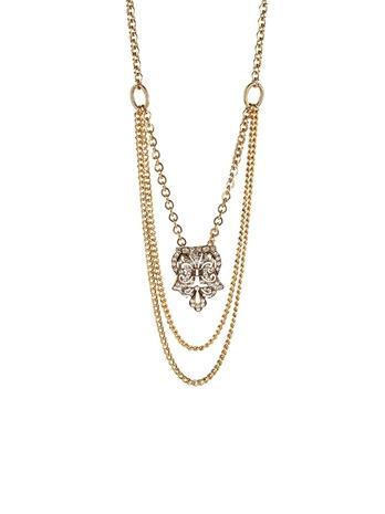 Yochi Vintage Pendant Multi Chain Necklace