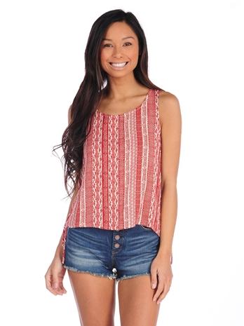 Vintage Havana Tribal Print Side Tie Tank