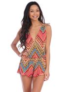 Vintage Havana Zig Zag Ruffle Romper