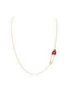 Kristin Cavallari For Glamboutique Safety Pin Necklace In Red