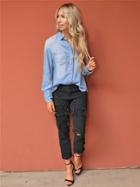 West Coast Wardrobe Rayla Shirt In Light Wash