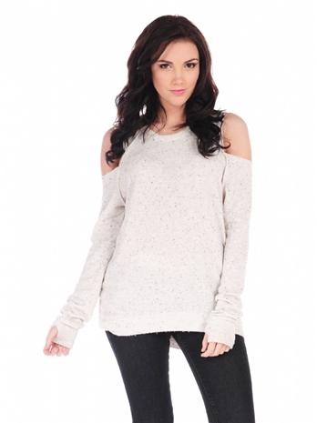 Vintage Havana Speckled Cold Shoulder Sweatshirt