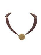 House Of Harlow 1960 Jewelry Engraved Coin Collar Necklace