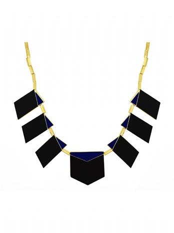 House Of Harlow 1960 Jewelry Modern Motif Necklace Black
