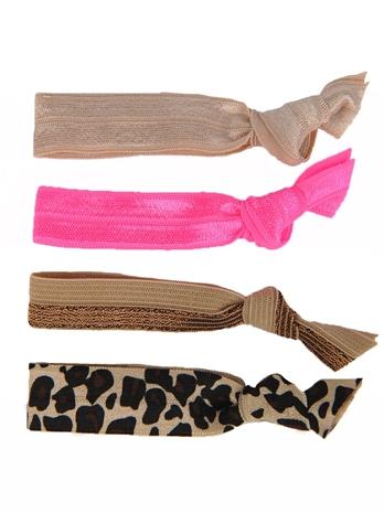 Glam Bands Pink/leopard Hair Ties