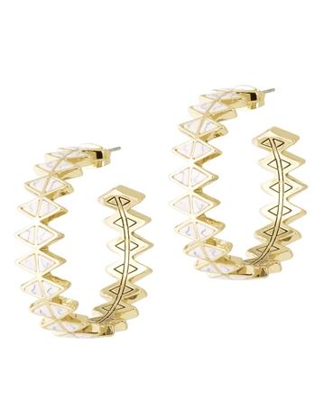 House Of Harlow 1960 Jewelry Reflector Hoop Earrings