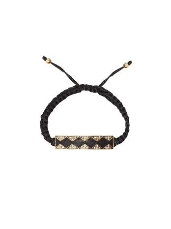 House Of Harlow 1960 Jewelry Leather Diamondhead Macrame Bracelet