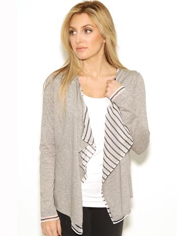 Majestic Striped Waterfall Cardigan