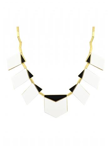 House Of Harlow 1960 Jewelry Modern Motif Necklace White