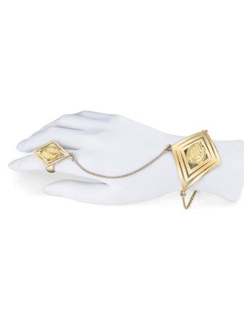 House Of Harlow 1960 Jewelry Double Diamond Hand Piece
