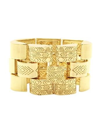 House Of Harlow 1960 Jewelry Warrior Tiles Link Bracelet